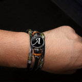 26 English Letters Bracelets, PU Leather Bangles, Retro Punk Style Handmade Multi-layer Beaded Hand Jewelry Holiday Gift For Best Friends Accessories Barozzo