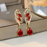 Romantic Flower Dangle Earrings Women Birthstone Party Earrings Jewelry Gifts Barozzo