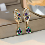 Romantic Flower Dangle Earrings Women Birthstone Party Earrings Jewelry Gifts Barozzo