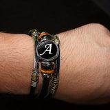 26 English Letters Bracelets, PU Leather Bangles, Retro Punk Style Handmade Multi-layer Beaded Hand Jewelry Holiday Gift For Best Friends Accessories Barozzo