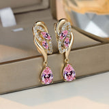 Romantic Flower Dangle Earrings Women Birthstone Party Earrings Jewelry Gifts Barozzo
