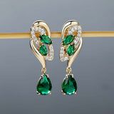 Romantic Flower Dangle Earrings Women Birthstone Party Earrings Jewelry Gifts Barozzo