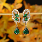 Romantic Flower Dangle Earrings Women Birthstone Party Earrings Jewelry Gifts Barozzo