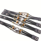 26 English Letters Bracelets, PU Leather Bangles, Retro Punk Style Handmade Multi-layer Beaded Hand Jewelry Holiday Gift For Best Friends Accessories Barozzo