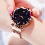 Luxury Starry Sky Women’s Watch with Magnetic Mesh Band – Fashion Dress Wristwatch for Women Barozzo