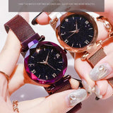 Luxury Starry Sky Women’s Watch with Magnetic Mesh Band – Fashion Dress Wristwatch for Women Barozzo