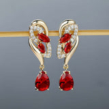 Romantic Flower Dangle Earrings Women Birthstone Party Earrings Jewelry Gifts Barozzo