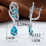 Romantic Flower Dangle Earrings Women Birthstone Party Earrings Jewelry Gifts Barozzo