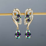 Romantic Flower Dangle Earrings Women Birthstone Party Earrings Jewelry Gifts Barozzo