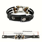 26 English Letters Bracelets, PU Leather Bangles, Retro Punk Style Handmade Multi-layer Beaded Hand Jewelry Holiday Gift For Best Friends Accessories Barozzo