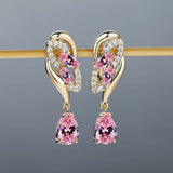 Romantic Flower Dangle Earrings Women Birthstone Party Earrings Jewelry Gifts Barozzo